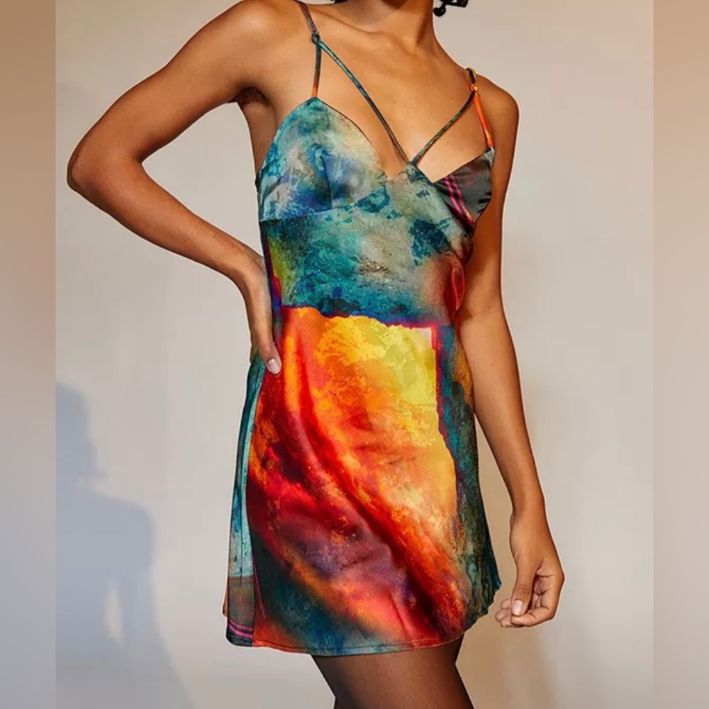Urban Outfitters Pretty Please tie dye cut out mini dress NWOT, size M